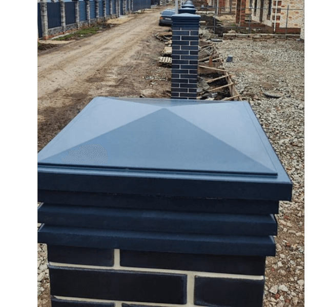 Колпак Zking Бона ХайТек Серый на столб 1.5х1.5 кирпича (385х385мм) в Великом Новгороде фото