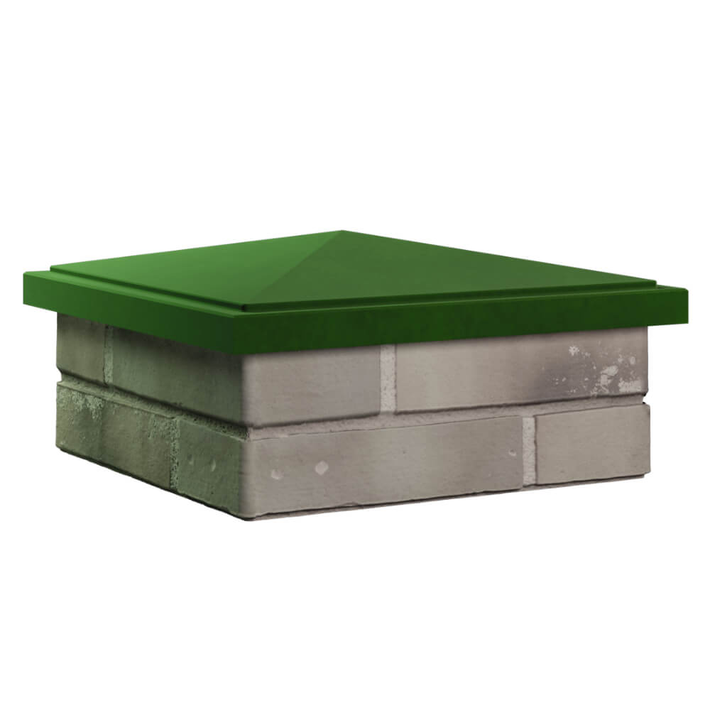 Колпак Zking БонаМоно Зеленый на столб 1.5х1.5 кирпича (385х385, 400х400мм) в Великом Новгороде фото