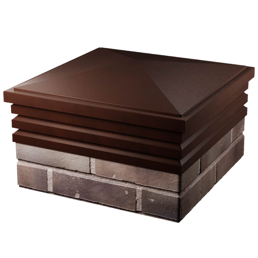 Колпак Zking Бона ХайТек Коричневый на столб 2х2 кирпича (513х513мм) в Великом Новгороде фото