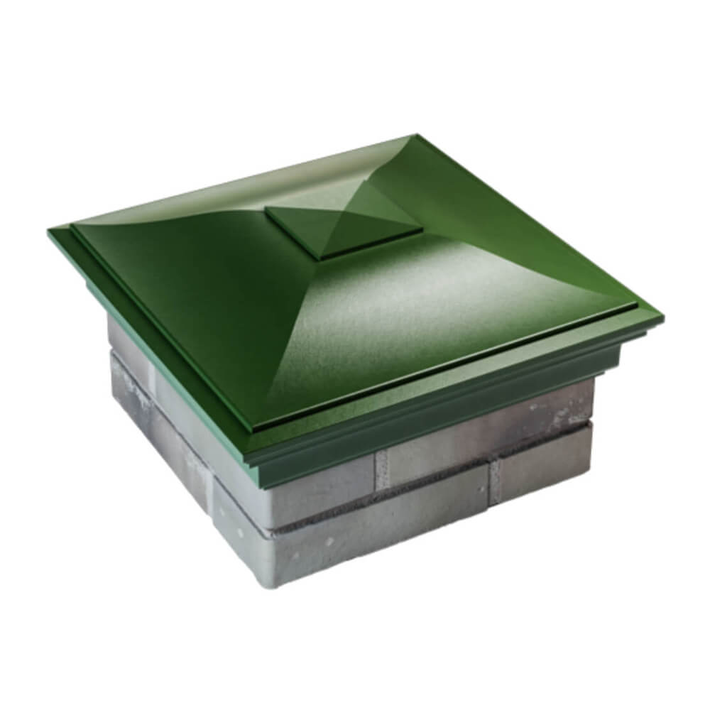Колпак Zking Монблан Зеленый на столб 1.5х1.5 еврокирпича 0.7НФ (355х355мм) в Великом Новгороде фото