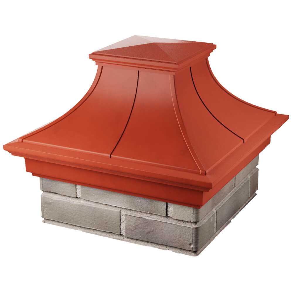 Колпак Zking Монблан Премиум Красный на столб 1.5х1.5 кирпича (385х385мм) в Великом Новгороде фото