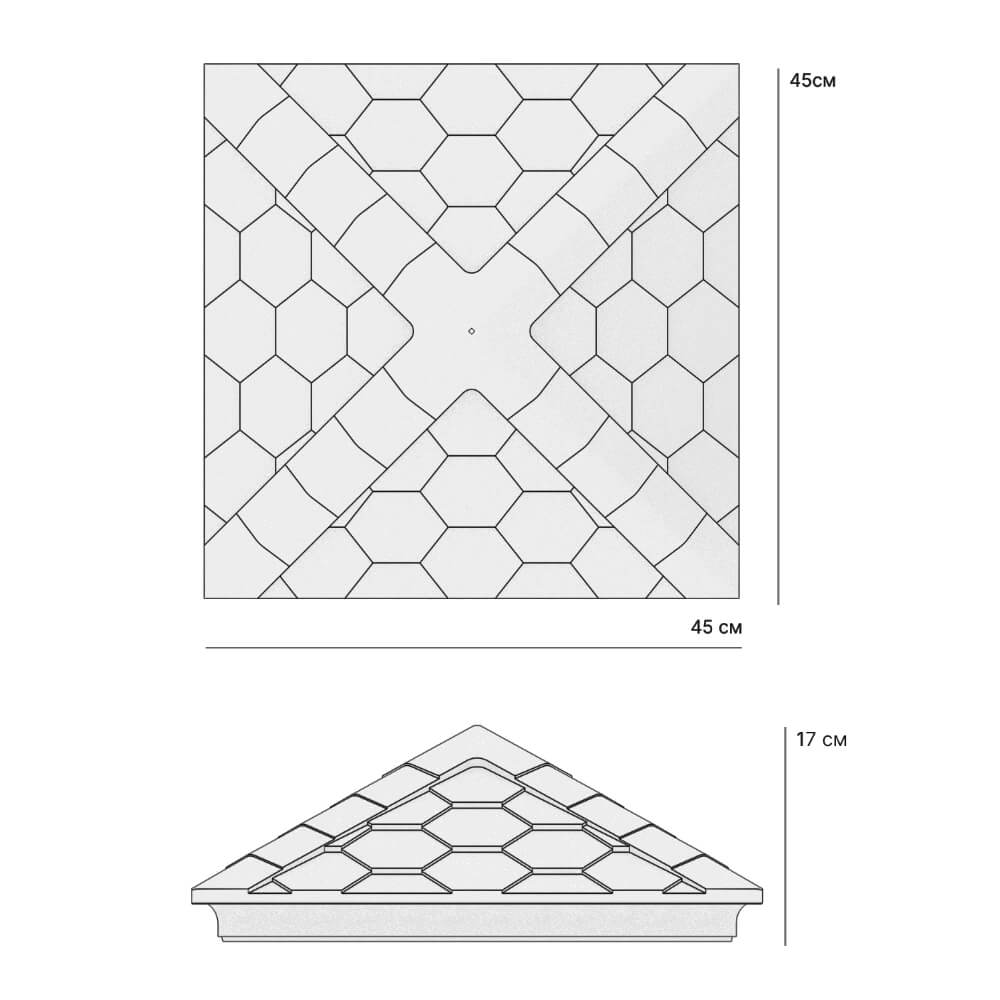 Колпак Zking Эверест Серый на столб 1.5х1.5 кирпича (390х390мм) в Великом Новгороде фото