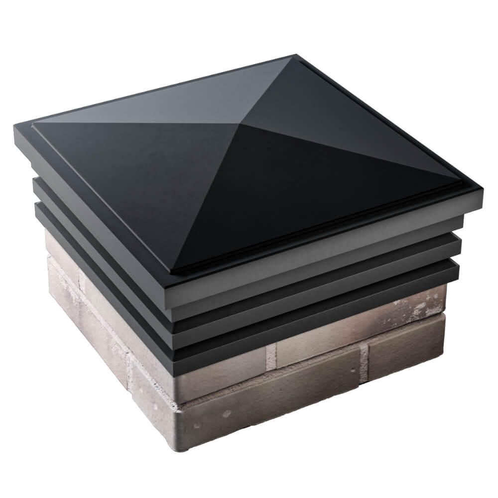 Колпак Zking Бона ХайТек Черный на столб 1.5х1.5 кирпича (385х385мм) в Великом Новгороде фото