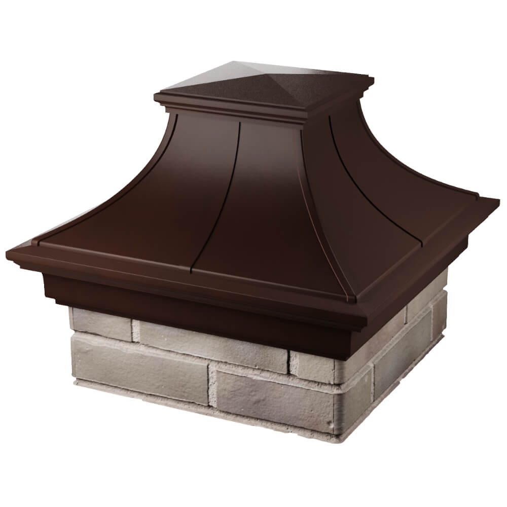 Колпак Zking Монблан Премиум Коричневый на столб 1.5х1.5 кирпича (385х385мм) в Великом Новгороде фото
