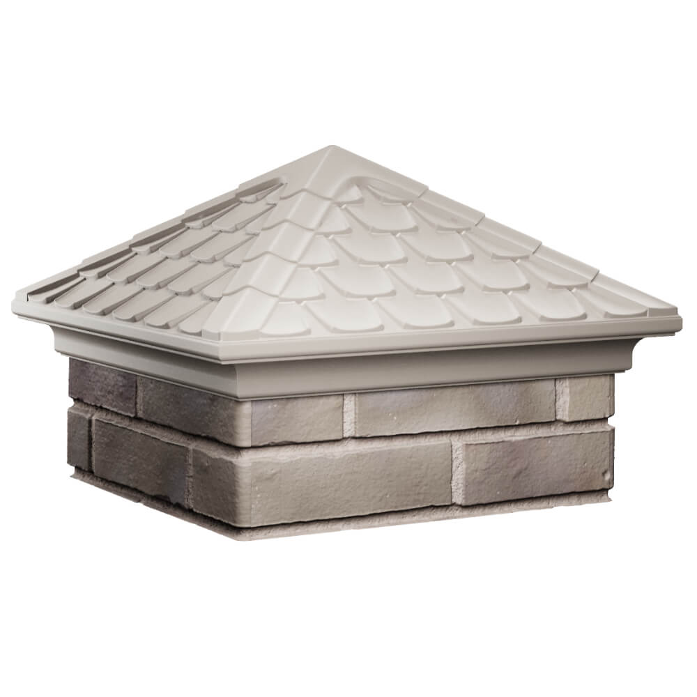 Колпак Zking Эльбрус Бежевый на столб 1.5х1.5 кирпича (385х385мм) в Великом Новгороде фото