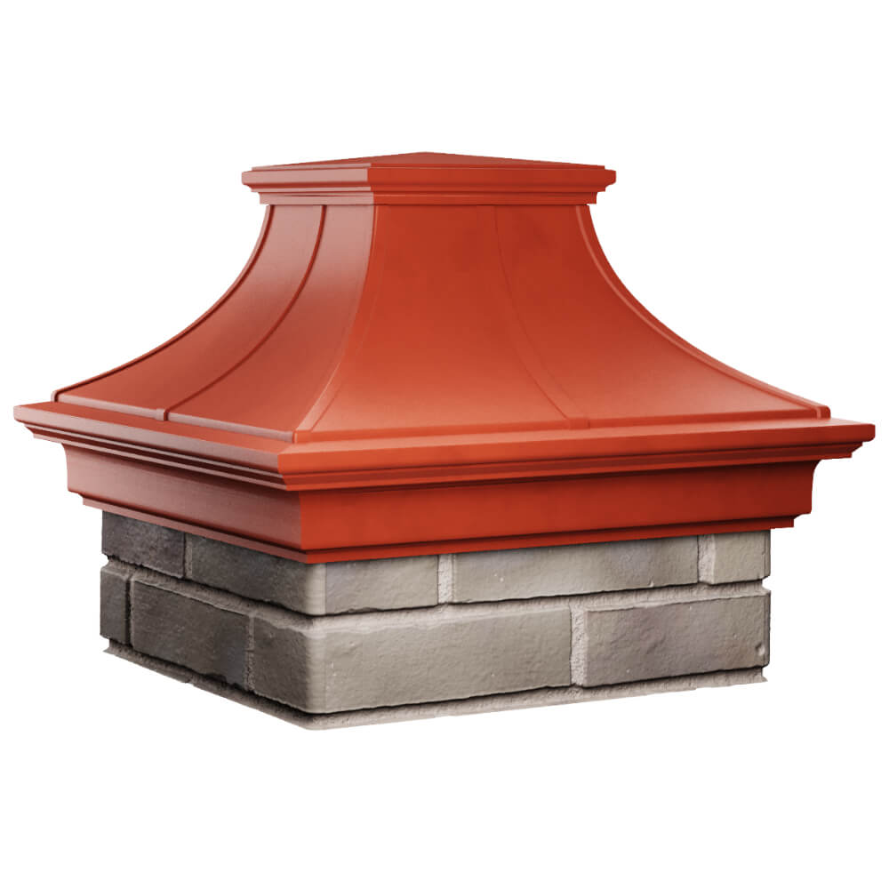 Колпак Zking Монблан Премиум Красный на столб 1.5х1.5 кирпича (385х385мм) в Великом Новгороде фото