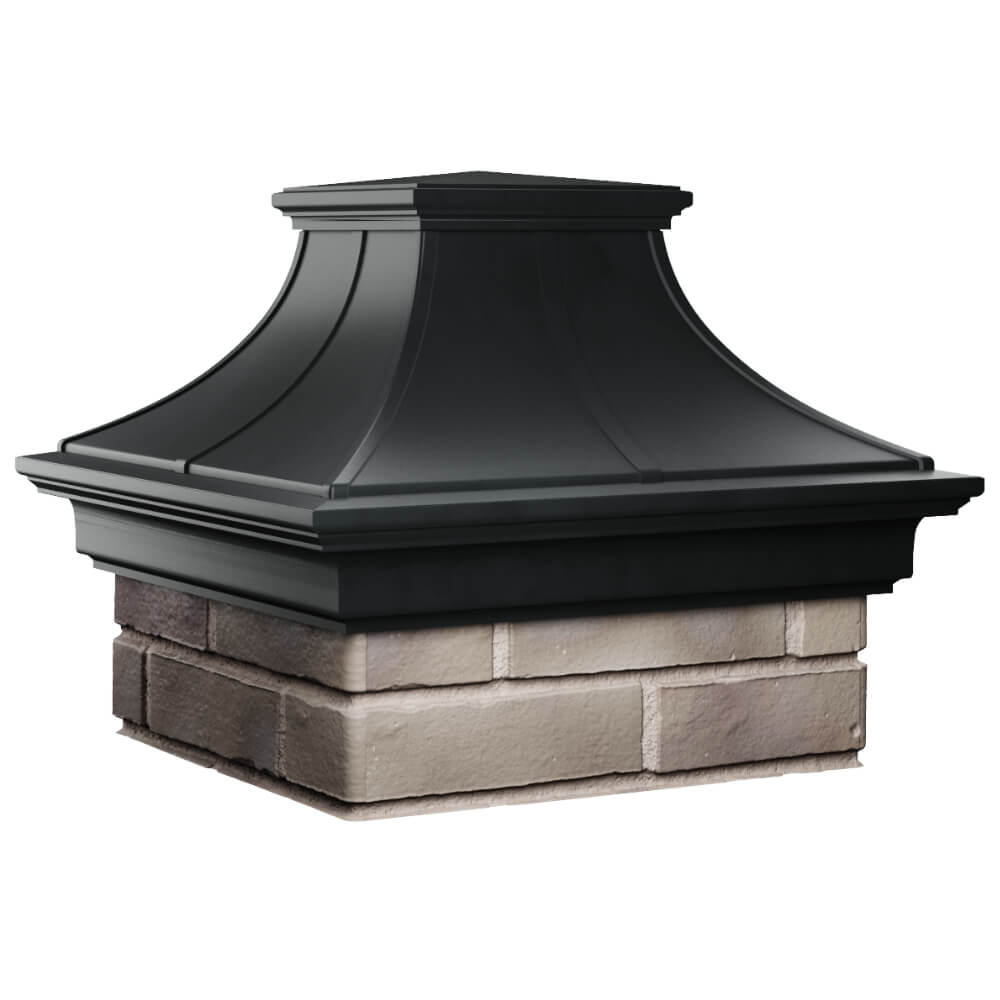 Колпак Zking Монблан Премиум Черный на столб 1.5х1.5 кирпича (385х385мм) в Великом Новгороде фото