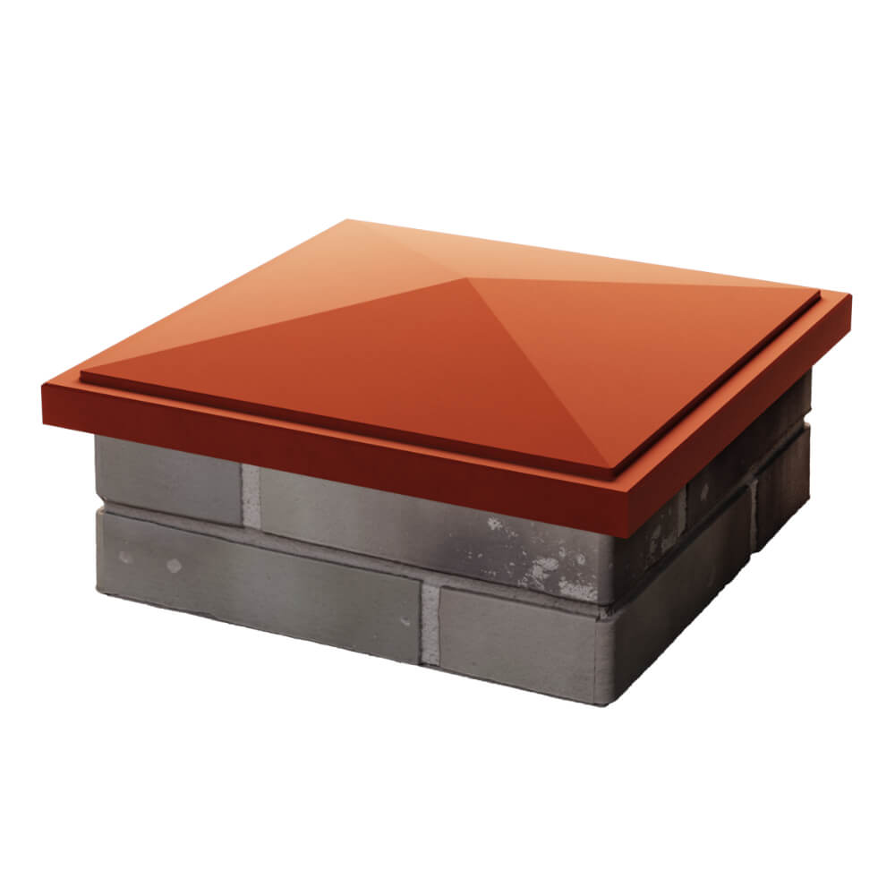 Колпак Zking БонаМоно Красный на столб 1.5х1.5 кирпича (385х385, 400х400мм) в Великом Новгороде фото