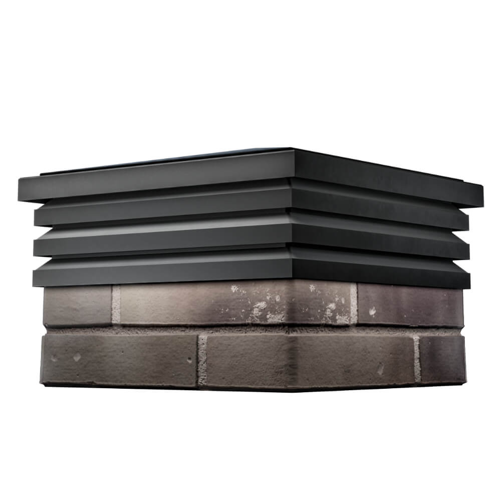 Колпак Zking Бона ХайТек Черный на столб 1.5х1.5 кирпича (385х385мм) в Великом Новгороде фото