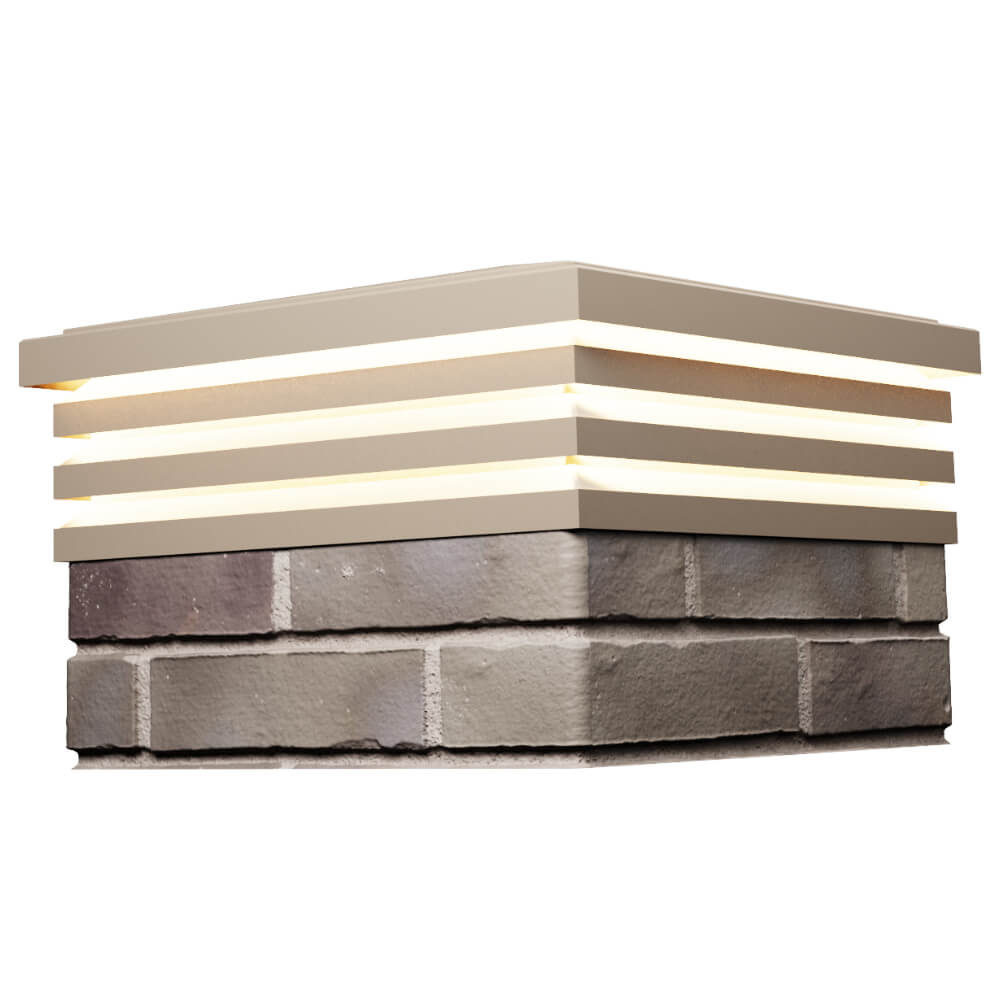 Колпак Zking Бона ХайТек Бежевый на столб 1.5х1.5 кирпича (385х385мм) с подсветкой в Великом Новгороде фото