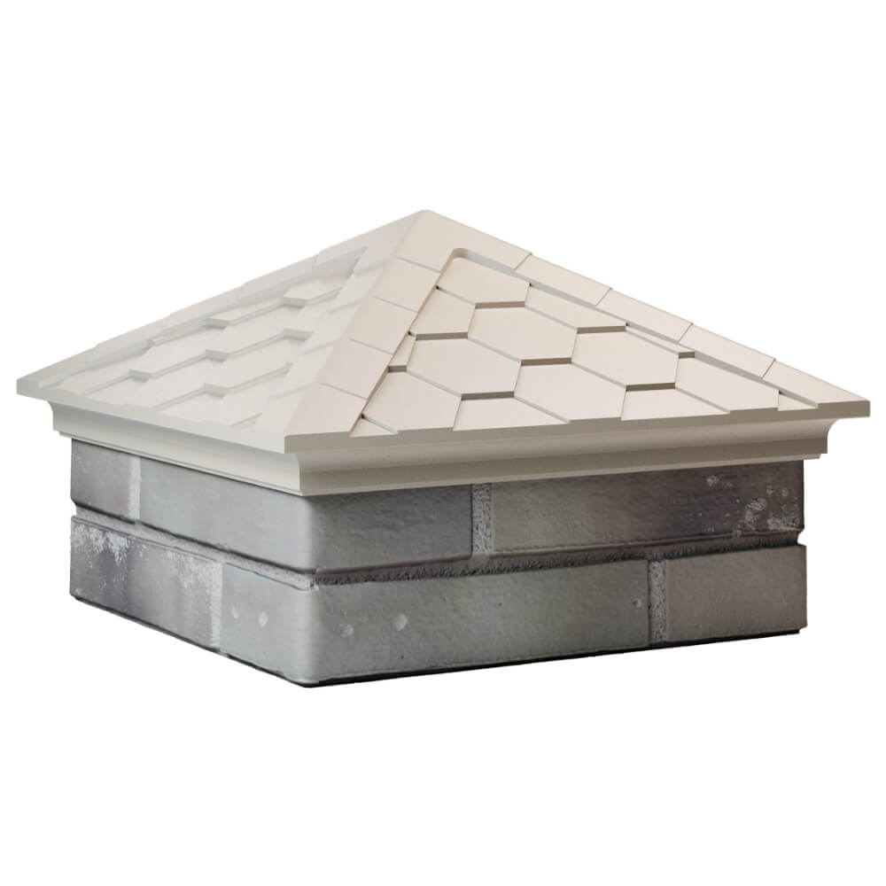 Колпак Zking Эверест Бежевый на столб 1.5х1.5 кирпича (390х390мм) в Великом Новгороде фото