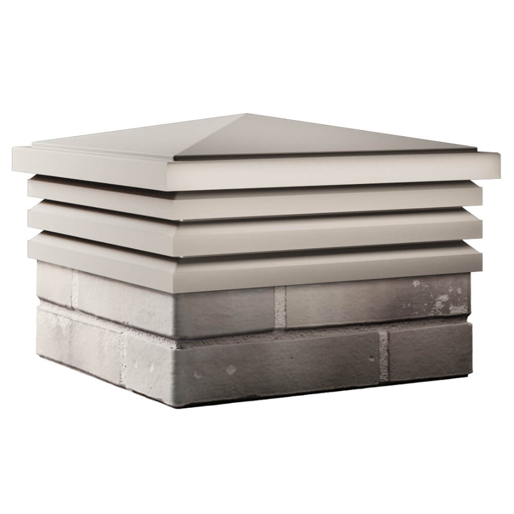 Колпак Zking Бона ХайТек Бежевый на столб 1.5х1.5 кирпича (385х385мм) в Великом Новгороде фото