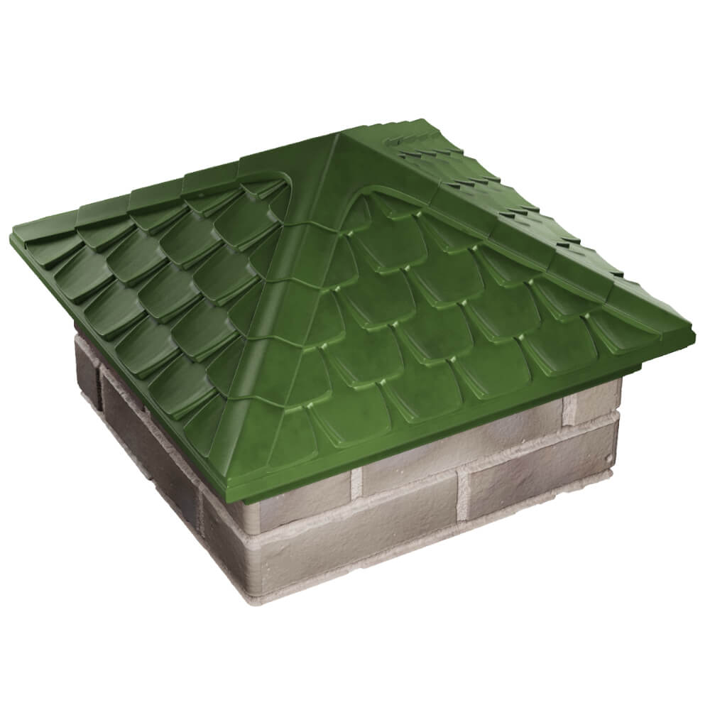 Колпак Zking Эльбрус Зеленый на столб 1.5х1.5 кирпича (385х385мм) в Великом Новгороде фото