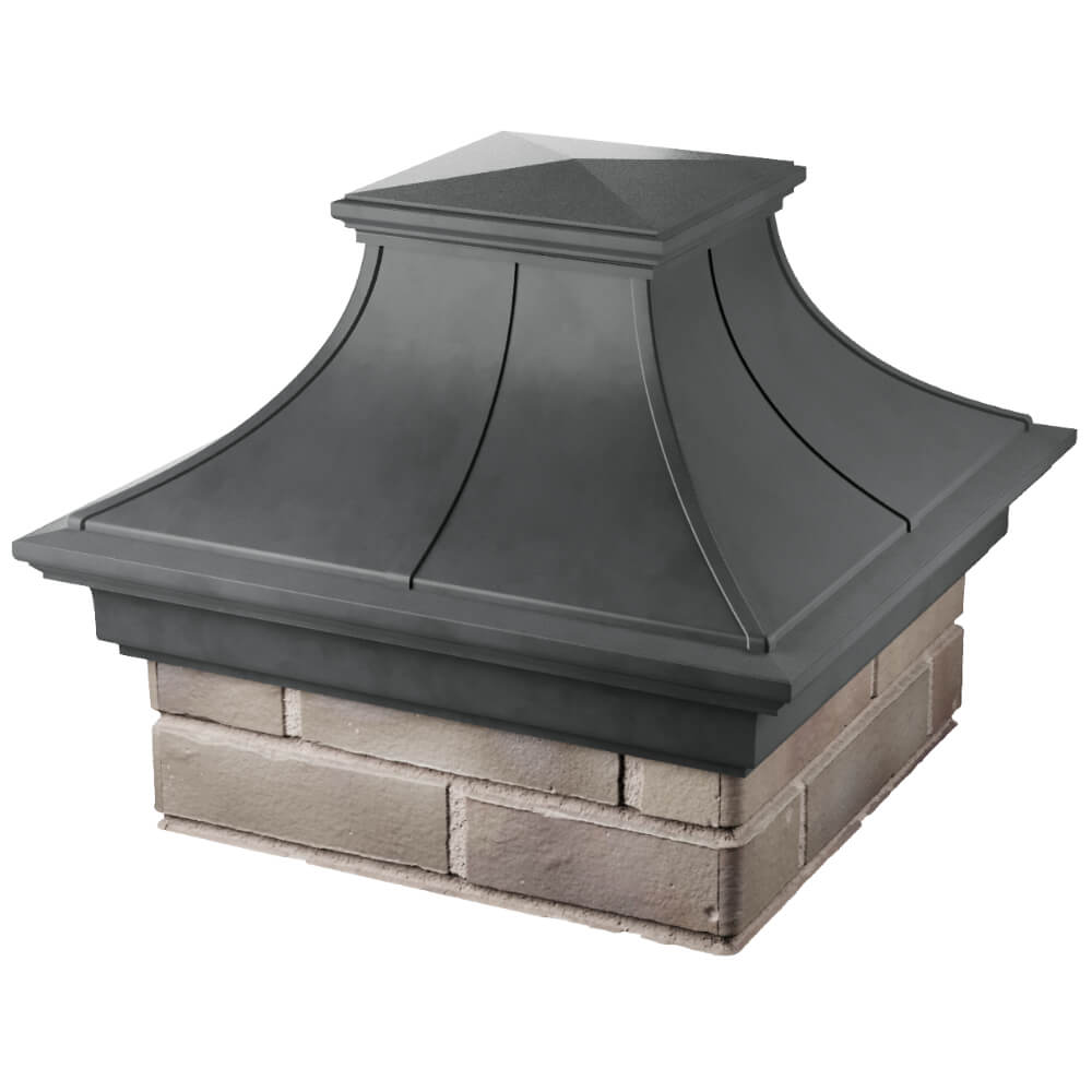 Колпак Zking Монблан Премиум Серый на столб 1.5х1.5 кирпича (385х385мм) в Великом Новгороде фото