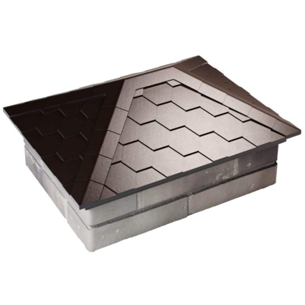 Колпак Zking Эверест Коричневый на столб 2х1.5 кирпича (520х390мм) Великий Новгород фото