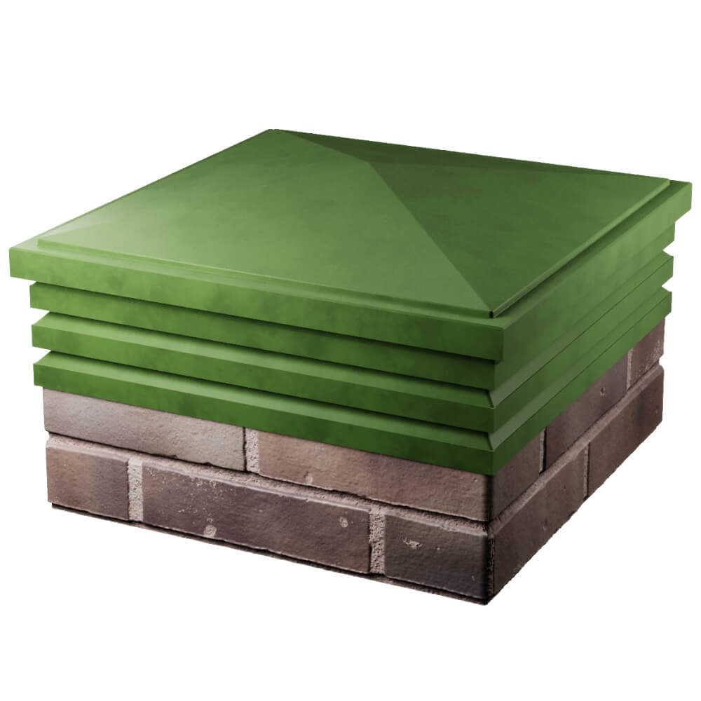 Колпак Zking Бона ХайТек Зеленый на столб 2х2 кирпича (513х513мм) в Великом Новгороде фото