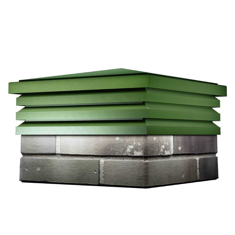 Колпак Zking Бона ХайТек Зеленый на столб 1.5х1.5 кирпича (385х385мм) в Великом Новгороде фото