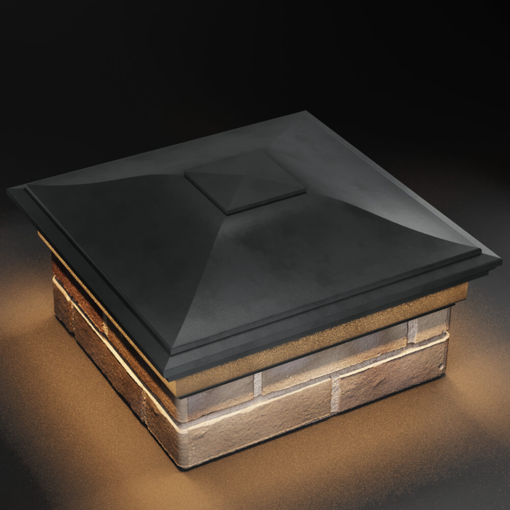 Колпак Zking Монблан Серый на столб 1.5х1.5 кирпича (385х385мм) с подсветкой в Великом Новгороде фото