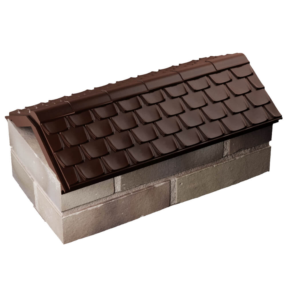 Парапет Zking Эльбрус Коричневый с посадкой на 1 кирпич (255мм) в Великом Новгороде фото