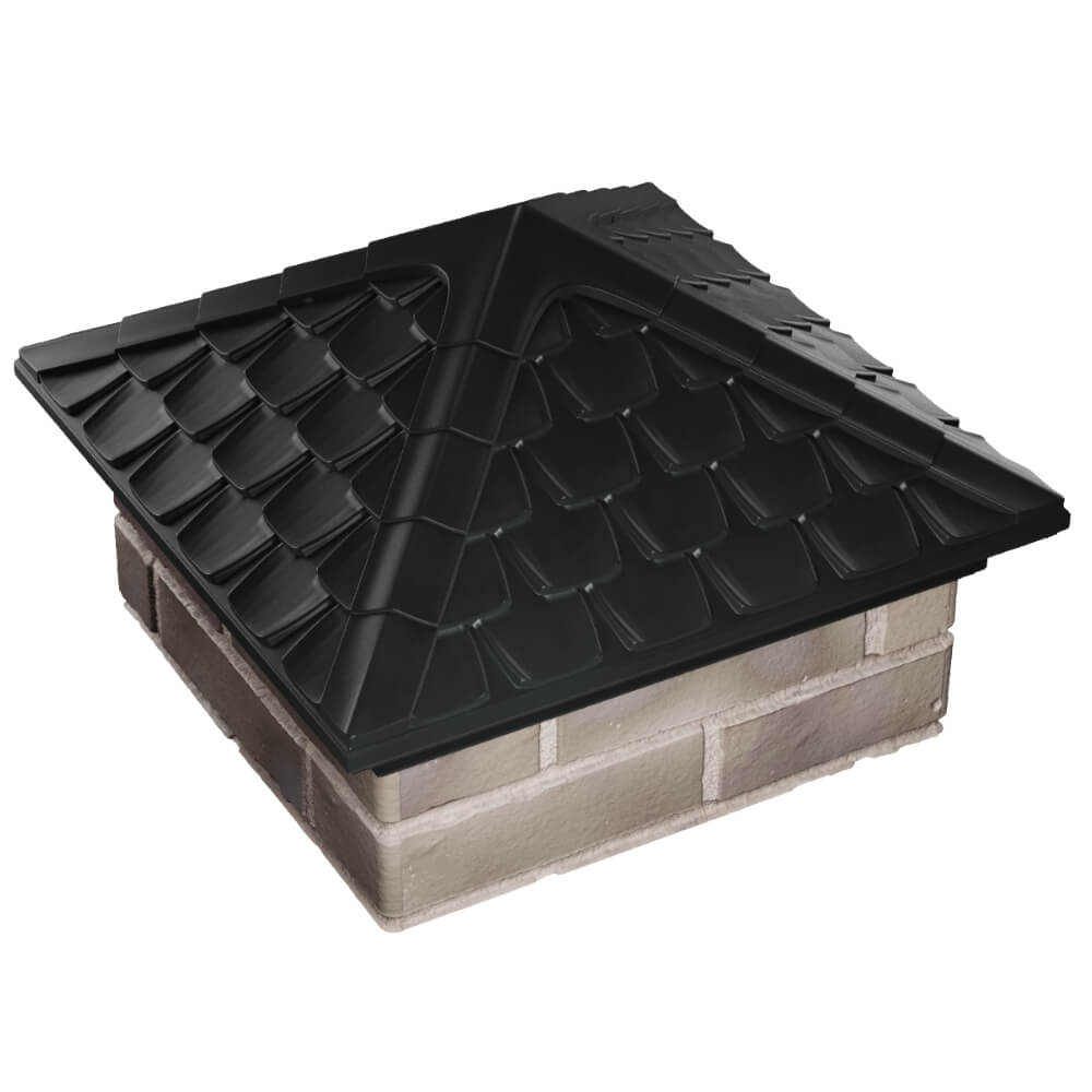 Колпак Zking Эльбрус Черный на столб 1.5х1.5 кирпича (385х385мм) в Великом Новгороде фото