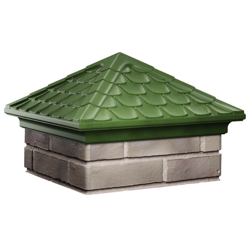 Колпак Zking Эльбрус Зеленый на столб 1.5х1.5 кирпича (385х385мм) в Великом Новгороде фото