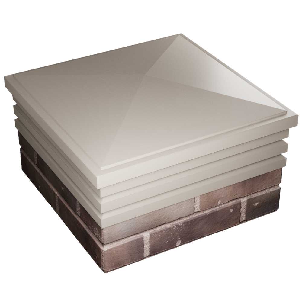 Колпак Zking Бона ХайТек Бежевый на столб 2х2 кирпича (513х513мм) в Великом Новгороде фото