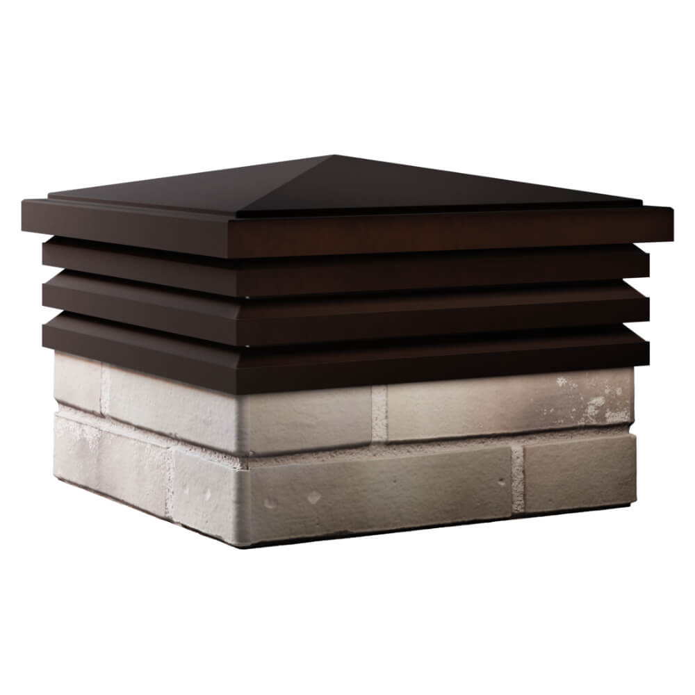 Колпак Zking Бона ХайТек Коричневый на столб 1.5х1.5 кирпича (385х385мм) в Великом Новгороде фото