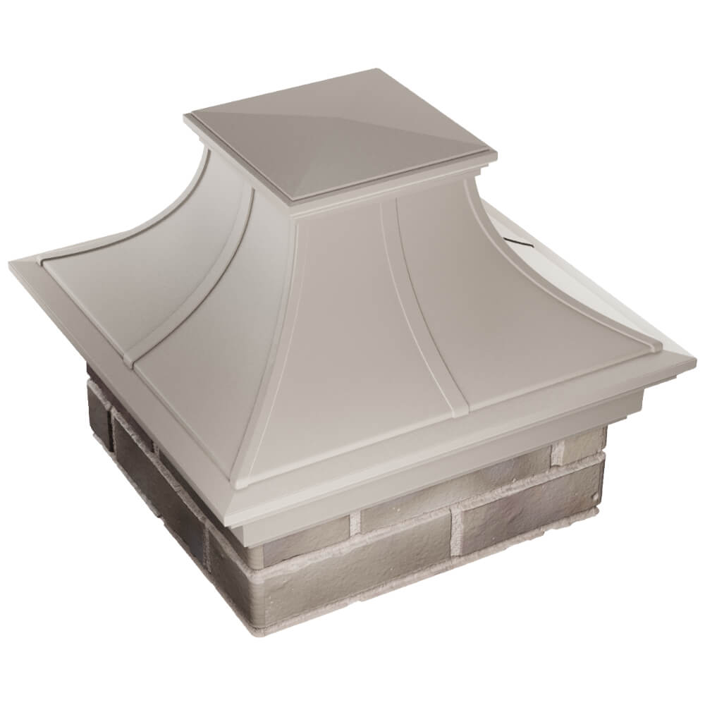 Колпак Zking Монблан Премиум Бежевый на столб 1.5х1.5 кирпича (385х385мм) в Великом Новгороде фото
